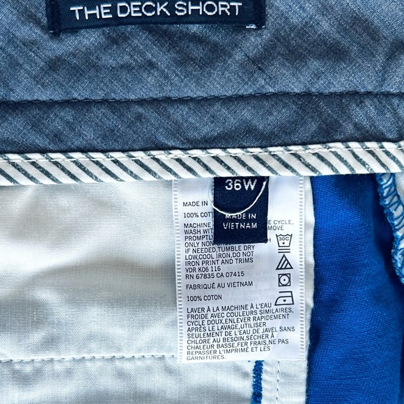 Nautica Men's sz 36W The Deck Shorts Blue Flat Front Shorts - Picture 6 of 9